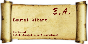 Beutel Albert névjegykártya